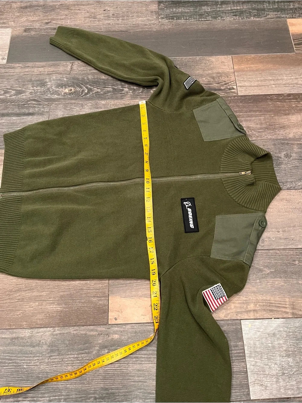 Red Canoe Boeing Flight Cardigan Full Zip Sweater - Army Olive Green Men’s Sz M